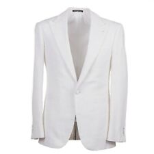Orazio Luciano Ivory White Woven Cotton Dinner Jacket 38 (Eu 48) Sport Coat for sale  Shipping to Canada