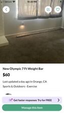 2 barbell olympic 7ft for sale  Orange