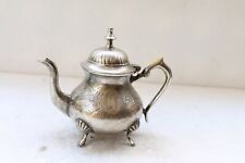 Vintage Moroccan Style Brass Silver Plated Small Tea Pot With 4 Legs NH3530 for sale  Shipping to Canada