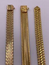 Usado, 3 pulseiras de textura de tecido Veronese Itália 925 prata esterlina ouro Vermeil comprar usado  Enviando para Brazil