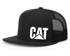 Sombrero de camionero con logotipo de CAT Caterpillar Yupoong billete plano negro segunda mano  Embacar hacia Argentina
