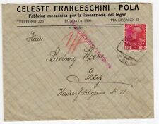 44273 Brief Pula Pola Kroatien Staatspolizeilich zensuriert 1916 comprar usado  Enviando para Brazil