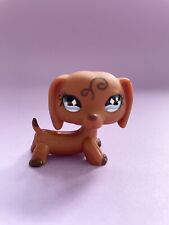 Littlest Pet Shop LPS #640 Brown Swirls Dachshund Wiener Dog Diamond Eyes  for sale  Shipping to South Africa