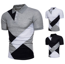 Usado, Camisetas masculinas da moda slim fit POL manga curta casual camiseta lisa camisetas tops comprar usado  Enviando para Brazil