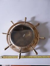 Brass Maritime Nautical Ship Wheel Brass Wall Decor Picture Photo Frame, used for sale  Shipping to South Africa