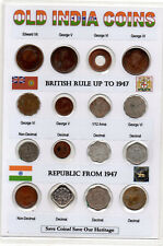 1901-70 India británica 16 piezas todas diferentes monedas antiguas kg v v1 Juego de Gandhi segunda mano  Embacar hacia Mexico