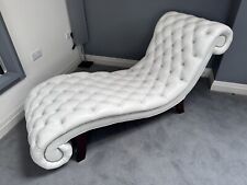 white leather chaise lounge for sale  HUDDERSFIELD