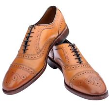 Zapatos de vestir Allen Edmonds punta gorra talla 9D brogue cuero nogal 9M segunda mano  Embacar hacia Argentina