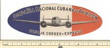 Etiqueta adesiva etiqueta bagagem bagagem original Cubana Cuba Airplane Airline 1930s comprar usado  Enviando para Brazil