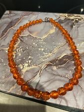 Amber bead necklace for sale  TADLEY