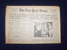 1944 JULHO 7 NEW YORK TIMES - LONDRES ESTÁ VOANDO ALVO BOMBA, 2.752 MORTOS- NP 6586 comprar usado  Enviando para Brazil