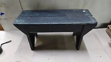 Used, Vintage Hand Made Wooden Foot Step Stool Bench Black over  Green Paint for sale  Shipping to South Africa