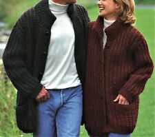 Used, Ladies + Mens Chunky Jacket Knitting Pattern Small + Large Sizes 30-52 inch  for sale  Shipping to South Africa