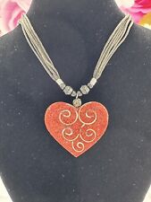 Heart necklace brown for sale  ALFORD