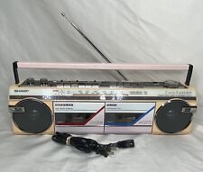 Gravador de cassete SHARP WQ-272 BOOMBOX raro branco cor rosa Leia a descrição comprar usado  Enviando para Brazil