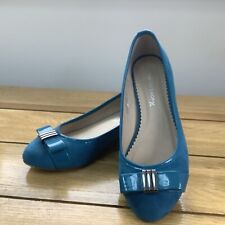 shoes aqua heel blue wedges for sale  PENARTH