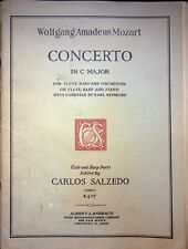 Used, WOLFGANG AMADEUS MOZART CONCERTO IN C MAJOR CARLOS SALZEDO 1951 MUSIC SHEET for sale  Shipping to South Africa