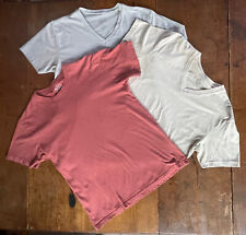 Camiseta Fresh Clean manga curta gola V tripulação algodão bege cinza ferrugem tamanho M comprar usado  Enviando para Brazil