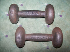 2 vtg HEALTHWAYS BARBELL DUMBBELLS "BUNS" BodyBuilding York EXERCISE Fitness GYM for sale  Shipping to South Africa