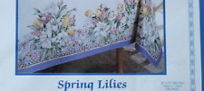 Toalha de mesa primavera lírios novo linho Bardwil 52x70 floral oblongo não usado azul branco, usado comprar usado  Enviando para Brazil