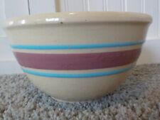 Used, 2 Vintage Pottery Oven Ware USA 7" & 9" Bowl Blue & Pink Stripe Bands for sale  Shipping to South Africa