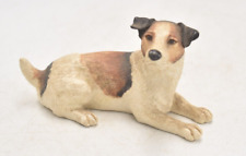 Ornamento de estátua vintage de estatueta de cachorro Jack Russell Terrier borda artes plásticas, usado comprar usado  Enviando para Brazil