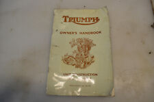 Triumph owners handbook for sale  La Verne