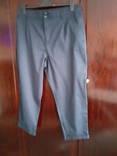 LADIES 'F & F' NAVY BLUE THIN STRETCH COTTON CHINOS - SIZE 16, used for sale  BURY
