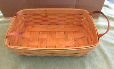 LONGABERGER LARGE SIZE BREAD SERVING BASKET 14" L, 9" W, 3 1/2" T, W/HANDLES '01 for sale  Shipping to South Africa