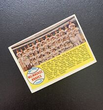 1958 TOPPS MILWAUKEE BRAVES TEAM Numerical Checklist #377  Baseball Card ERROR til salgs  Frakt til Norway