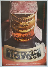 "Johnnie Walker Black Label whisky asequible original 1967 tiempo de anuncio 8x11" segunda mano  Embacar hacia Argentina