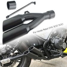 BUFFLER EXHAUST PIPE DOUBLE SHORT SLIP ON FOR HONDA REBEL CMX 250 300 500 17-24 for sale  Shipping to South Africa