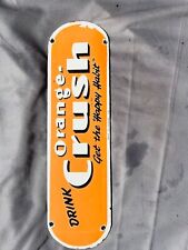 PORCELIAN ORANGE CRUSH ENAMEL SIGN SIZE 32X12 INCHES for sale  Shipping to South Africa