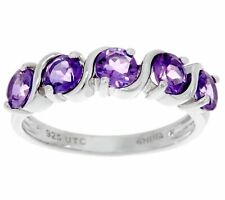 Qvc 1.00 Cttw 5 Stone Amethyst Gemstone Ring Sterling Silver Size 6 QVC for sale  Shipping to South Africa