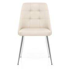 6 cream leather dining chairs for sale  BIRMINGHAM