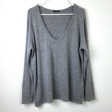 Brandy Melville Suéter Feminino Bobbie Mescla de Lã OS Cinza Manga Longa Decote V comprar usado  Enviando para Brazil