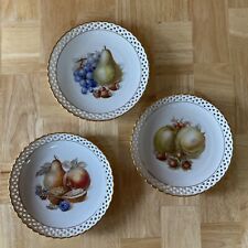 Vintage Schumann Arzberg Germany FRUIT Pattern  7" Plate Bone China - (SET 3)  for sale  Shipping to Canada