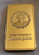 Queen Elizabeth II Gold Bar Platinum Jubilee King Charles III Royal Family Retro for sale  Shipping to Ireland