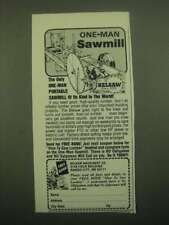 Used, 1980 Belsaw One-man Portable Sawmill Ad for sale  Madison Heights