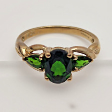 Used, 9ct Gold Ring Green Diopside Natural Gemstones UK Ring Size P - 9ct Yellow Gold for sale  Shipping to South Africa