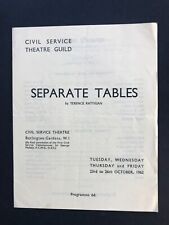 1962 Civil Service Theatre Guild Separate Tables Burlington Gardens Programme, usato usato  Spedire a Italy
