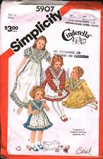 5907 Vintage Simplicity Sewing Pattern Meninas Cinderela Vestido Avental comprimentos de 2 4, usado comprar usado  Enviando para Brazil