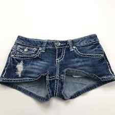 Shorts jeans Z2 tamanho 1 (adequado para 27W) denim booty Y2K grunge strass azul bling, usado comprar usado  Enviando para Brazil
