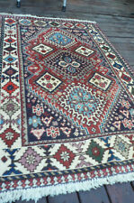 Geometric Yalameh 2.9 x 3.10 Red Wool Tribal Hand-Knotted Oriental Area Rug for sale  Shipping to South Africa