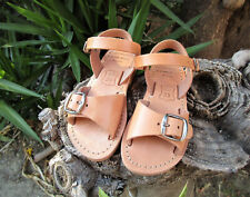 Sandálias infantis feitas à mão de couro grego com fivela comprar usado  Enviando para Brazil
