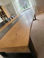 Handmade Oak Wood Dining Table - Rectangular, Ethanol Burners, Live Edge, 8Seat  for sale  Shipping to South Africa