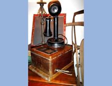 1908 antique CANDLESTICK TELEPHONE w WOOD BOX has INSIDE CONTENTS CRANK for sale  Shipping to South Africa