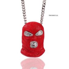 Máscara de esqui de aço inoxidável esmalte vermelho buceta motim hip hop pingente corrente de elos cubana comprar usado  Enviando para Brazil
