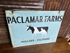 Letrero de granja de vaca lechera colorado letrero de metal de doble cara años 50 24x18, usado segunda mano  Embacar hacia Argentina