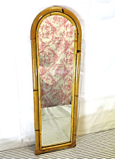 BAMBOO ARCH MIRROR VINTAGE LONG TALL MID CENTURY WICKER TIKI, used for sale  Shipping to South Africa